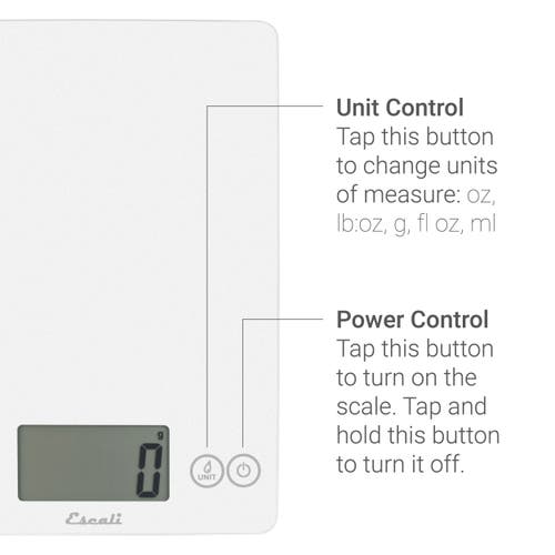 Escali Arti Glass Digital Scale In White