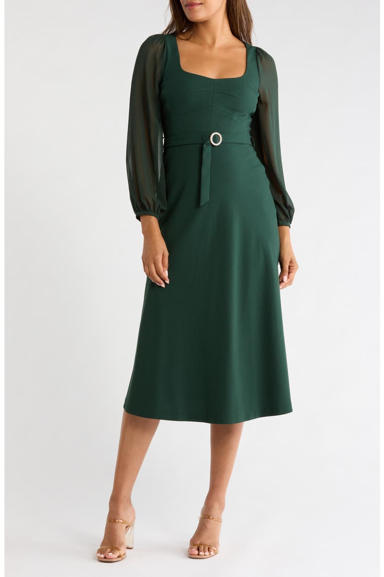 Perdy Long Sleeve Dress, Main, color, GREEN