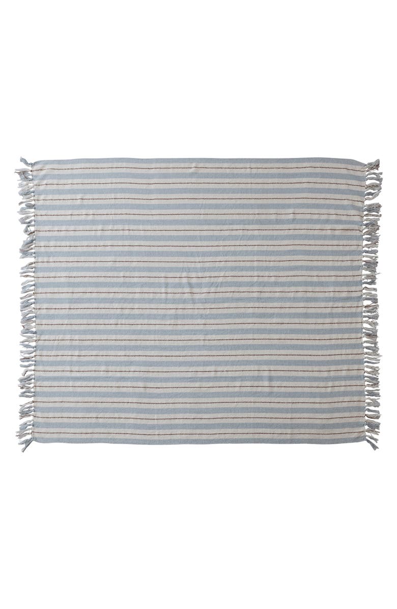 Storied Home Throw with Fringe, Main, color, Blue