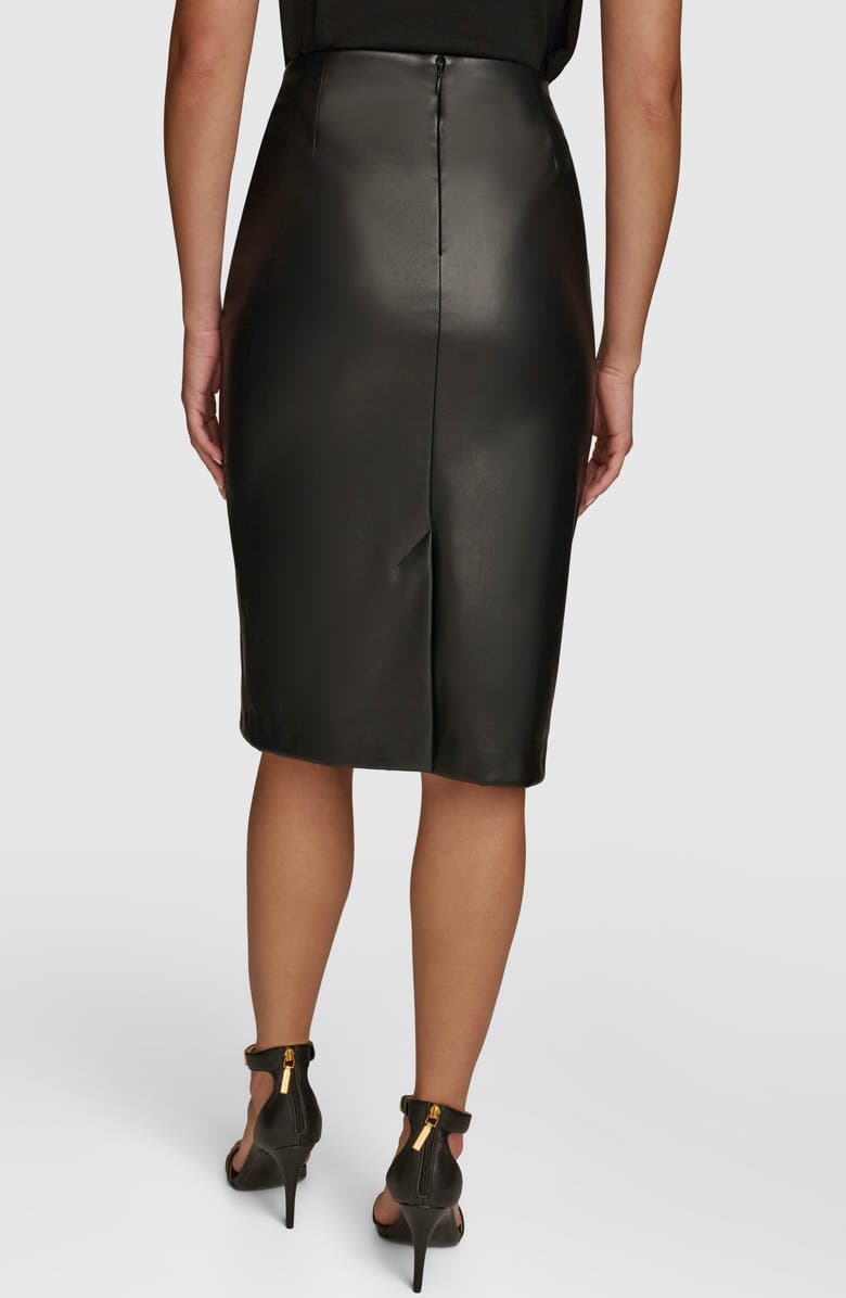 Donna Karan New York Chain Detail Faux Leather Skirt, Alternate, color, 