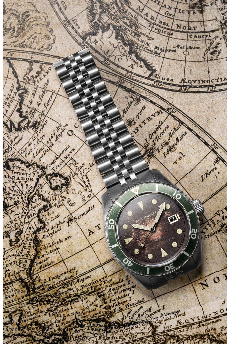 Wreck Automatic Bracelet Watch, 44mm, Alternate, color, BROWN