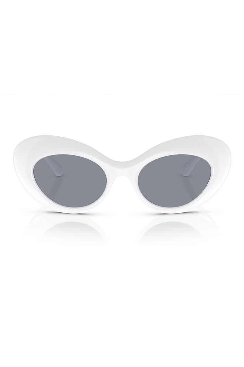 52mm Oval Sunglasses, Main, color, WHITE