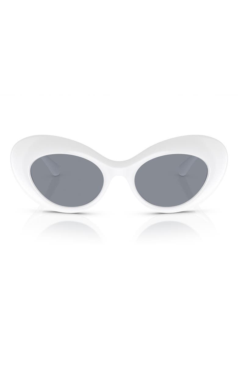 Versace 52mm Oval Sunglasses, Main, color, White