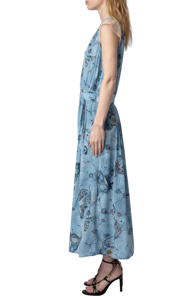 Zadig & Voltaire Rolanys Plunge Silk Dress, Alternate, color, 