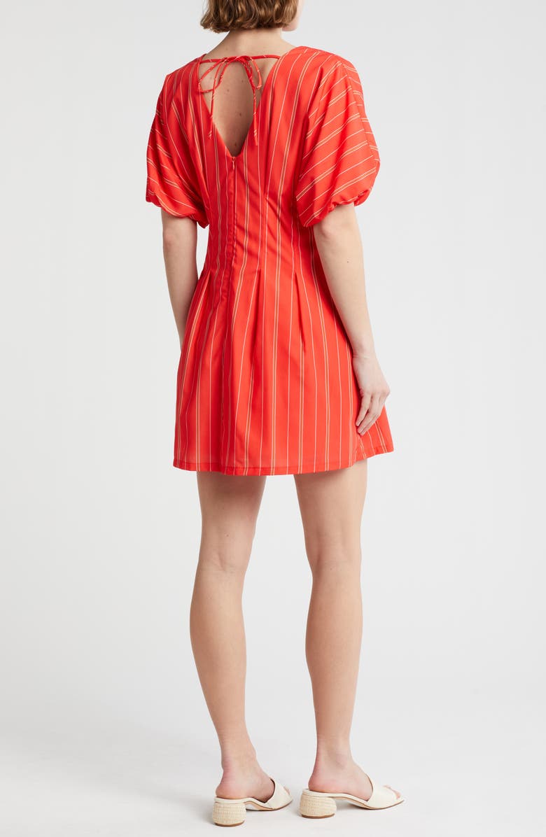 Stripe Puff Sleeve Minidress