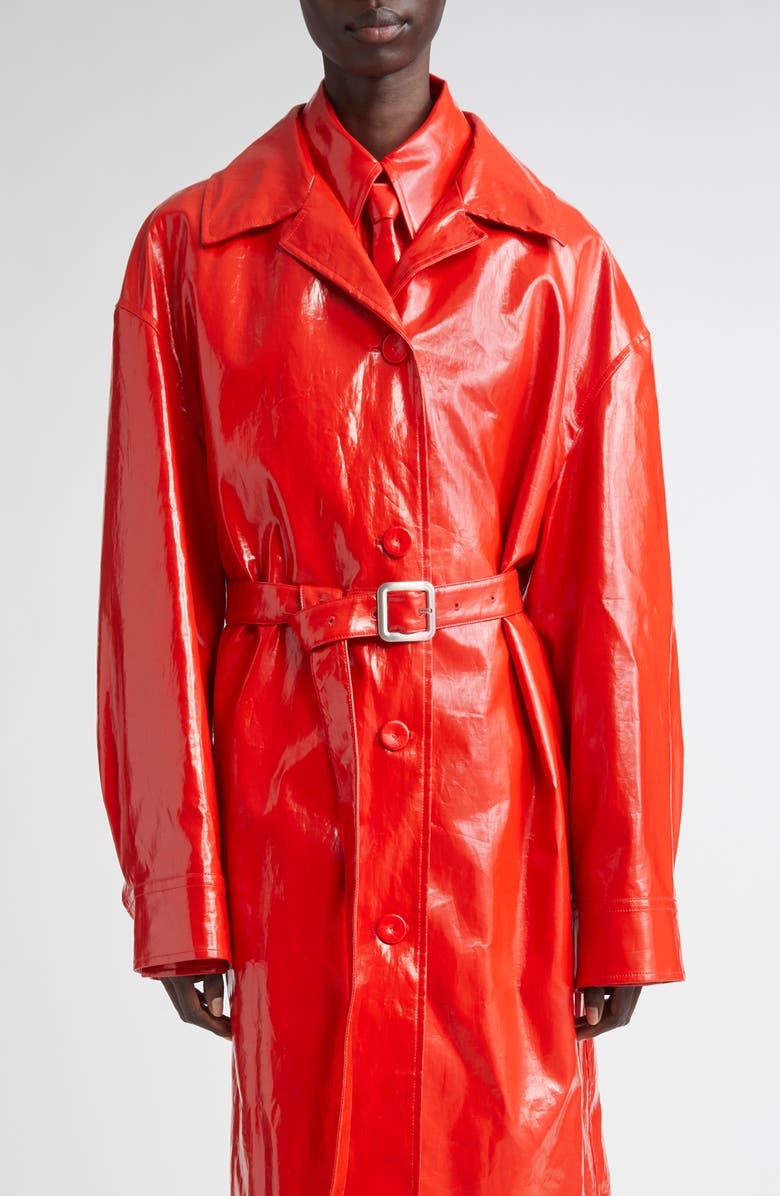 Jil Sander Coated Linen Trench Coat, Main, color, 