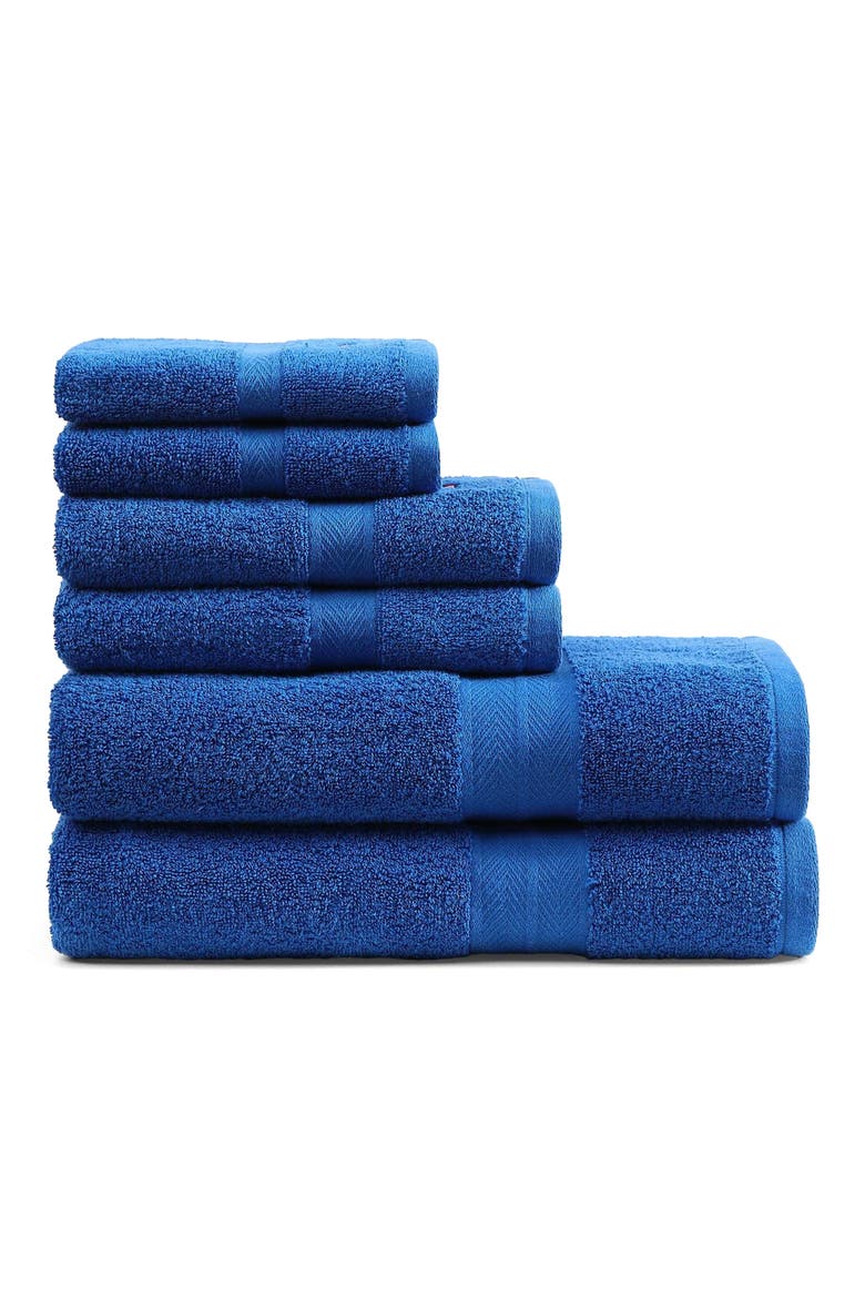 Modern American Terry 6-Piece Towel Set, Alternate, color, MEDIUM / DARK BLUE