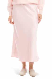 Bias Cut Satin Midi Skirt