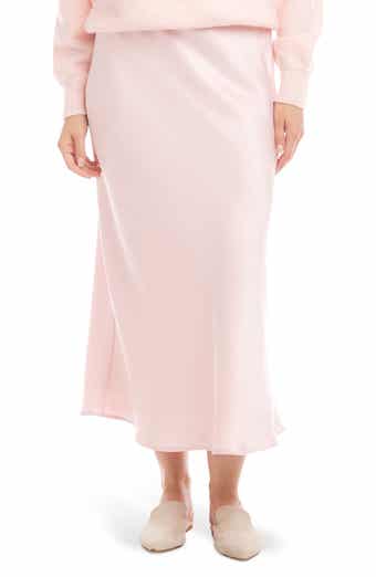 Bias Cut Satin Midi Skirt
