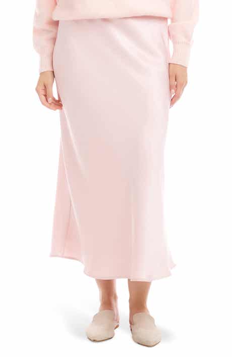 Bias Cut Satin Midi Skirt
