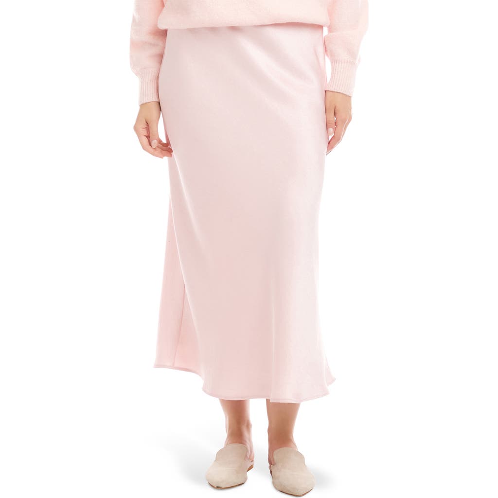 Karen Kane Bias Cut Satin Midi Skirt In Pink
