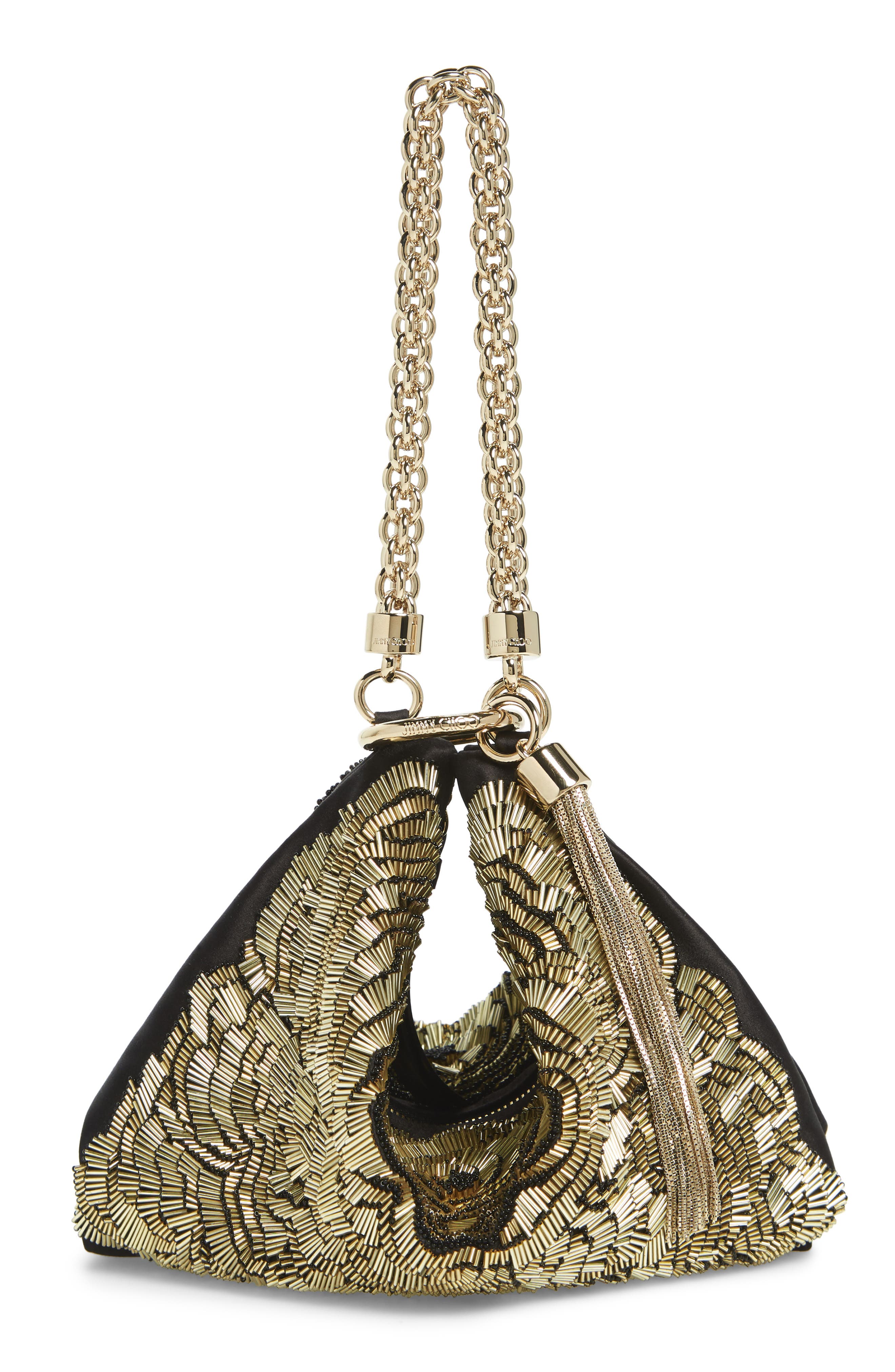 Jimmy Choo Callie Beaded Rose Clutch, Main, color, 