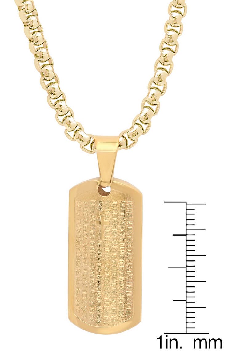Lord's Prayer Inscribed Pendant Necklace, Alternate, color, GOLD