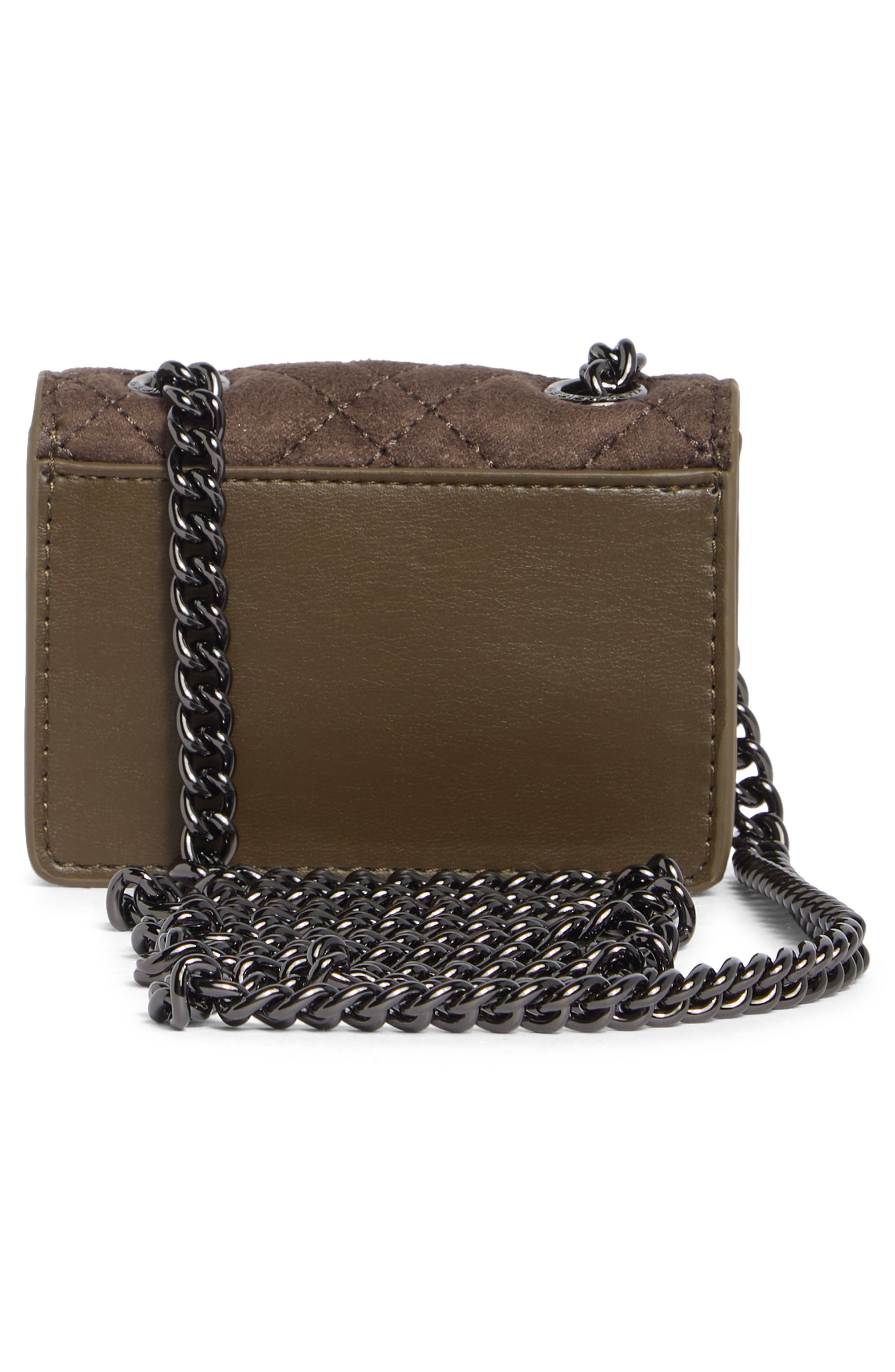 Micro Kingsley Faux Suede Crossbody Bag, Alternate, color, DARK GREY