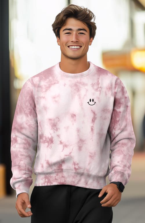DALIX DALIX SMILE FACE TIE DYE CREWNECK SWEATSHIRT 