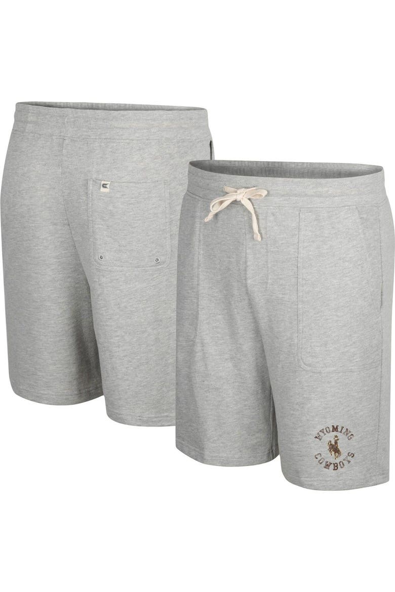 Men's Colosseum Heather Gray Wyoming Cowboys Love To Hear This Terry Shorts, Main, color, Heather Gray
