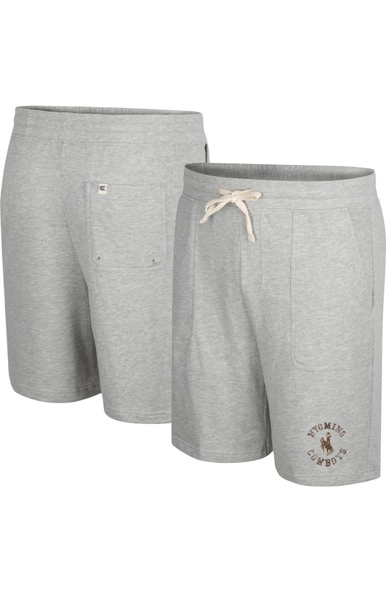 COLOSSEUM Men's Colosseum Heather Gray Wyoming Cowboys Love To Hear This Terry Shorts, Main, color, Heather Gray