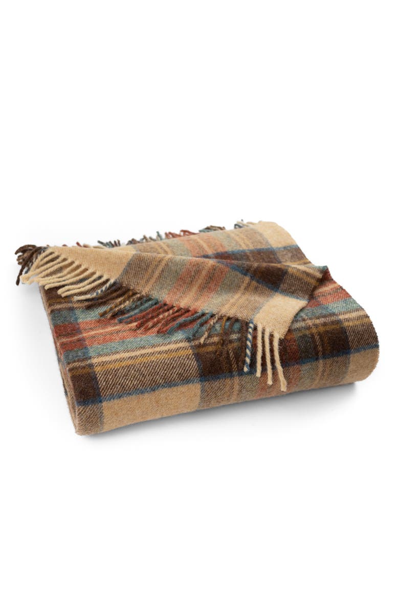 Highland Tweeds Shetland Lambswool Throw, Main, color, Antique Dress Stewart