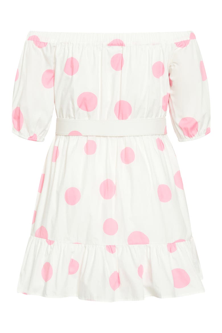June Spot Off the Shoulder Belted Dress, Alternate, color, POP SPOT