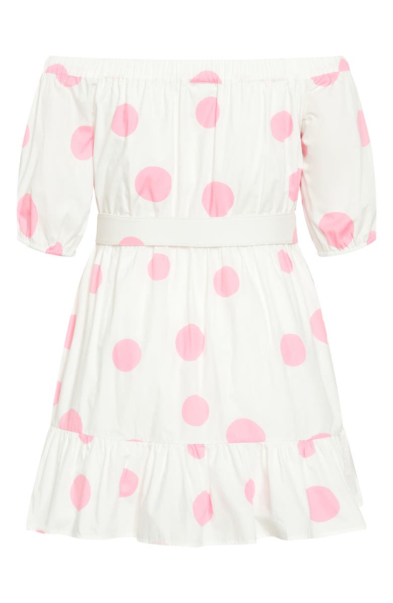 City Chic June Spot Off the Shoulder Belted Dress, Alternate, color, Pop Spot