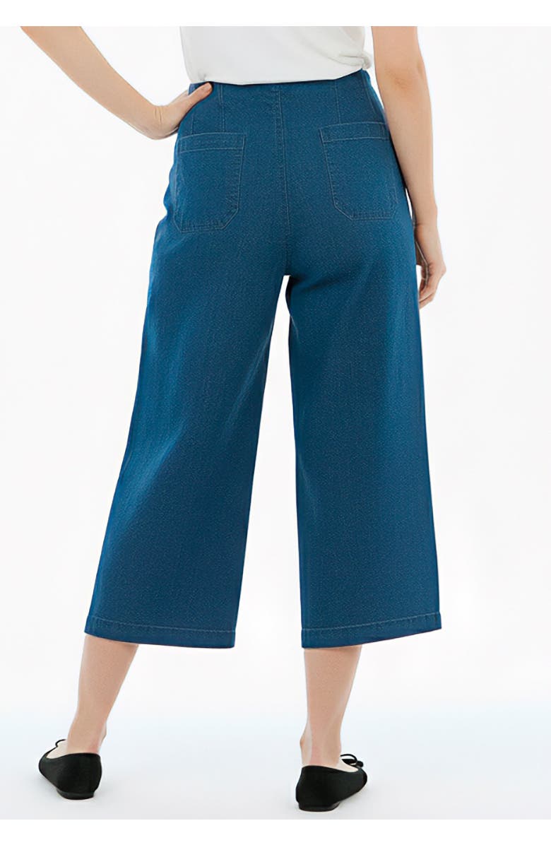 Jessica London Sculpt Fit Wide-Leg Crop Jeans, Alternate, color, Medium Stonewash