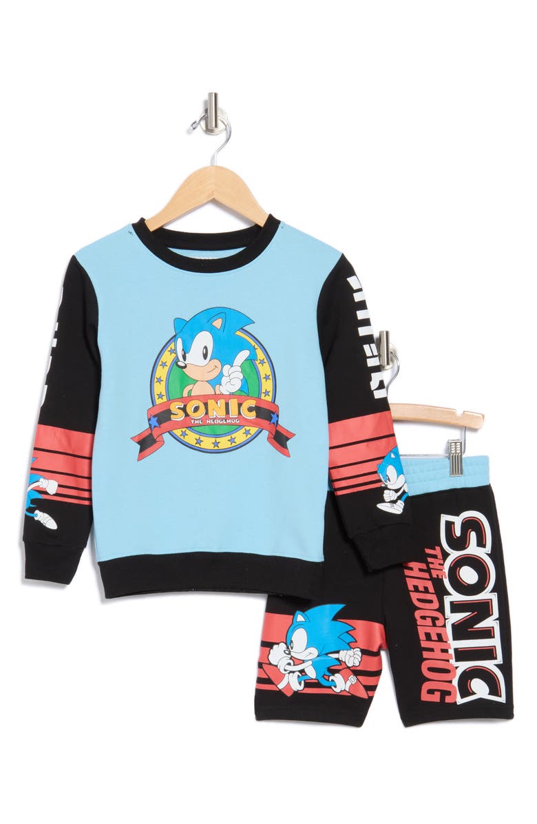 Freeze Kids' Sonic The Hedgehog<sup>™</sup> Sweatshirt & Shorts Set, Main, color, 