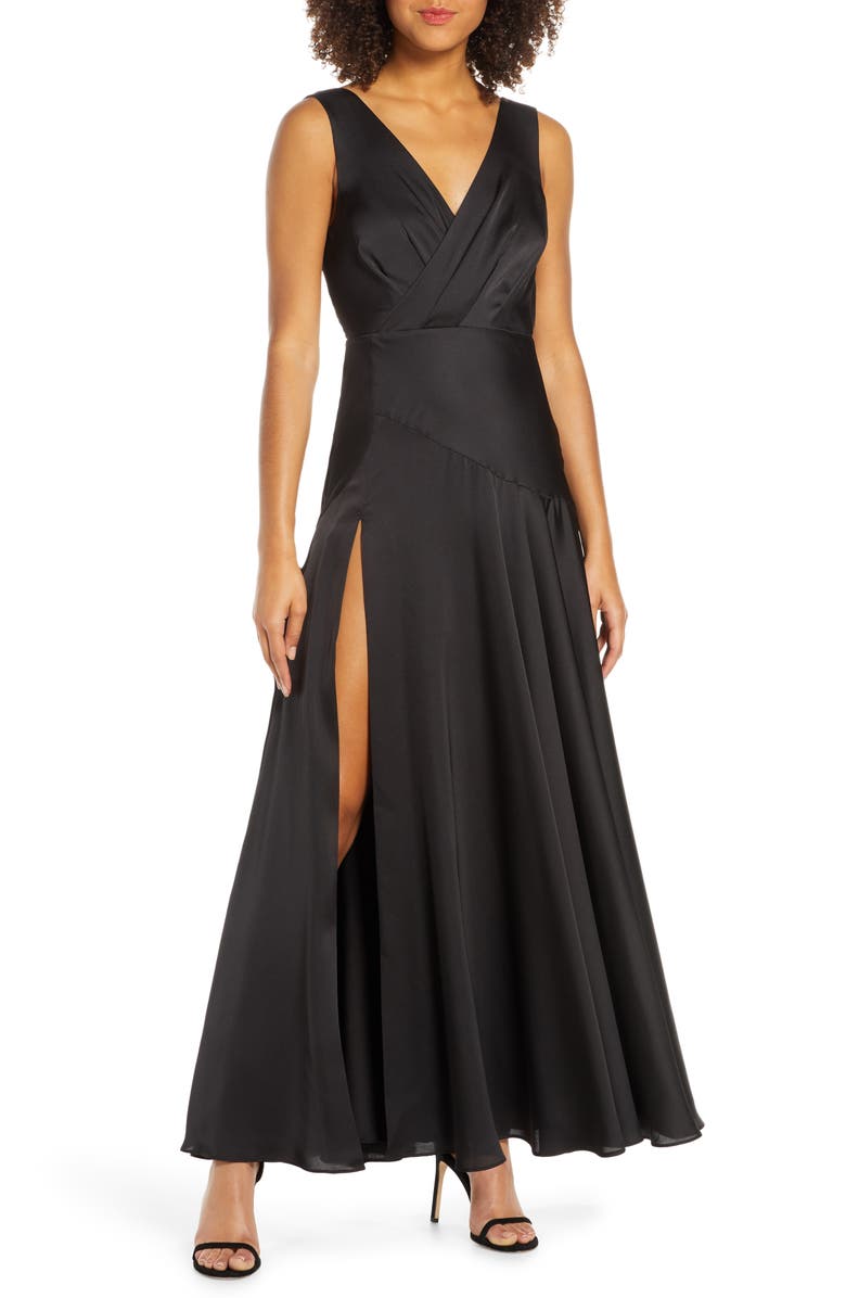 Fame and Partners Pleat Chiffon Gown, Main, color, 