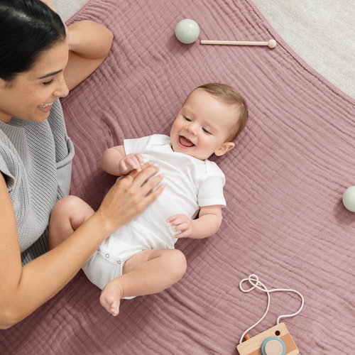 Comfy Cubs Baby Muslin Blanket In Mauve