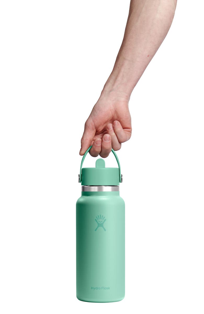 Hydro Flask 32-Ounce Wide Mouth Flex Straw Cap Bottle, Alternate, color, Mermaid Green