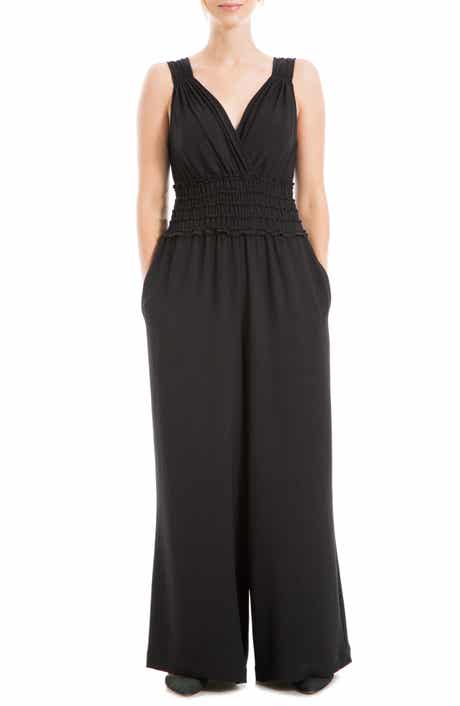 MAX STUDIO V-Neck Cap Sleeve Jumpsuit