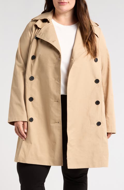 Derjon Double Breasted Trench Coat (Plus)