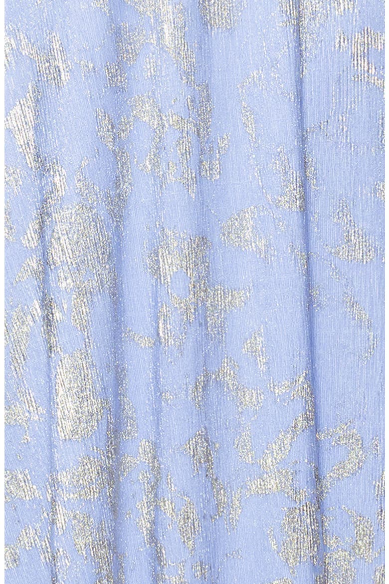 Metallic Jacquard Long Sleeve Gown, Alternate, color, PERI/ GOLD