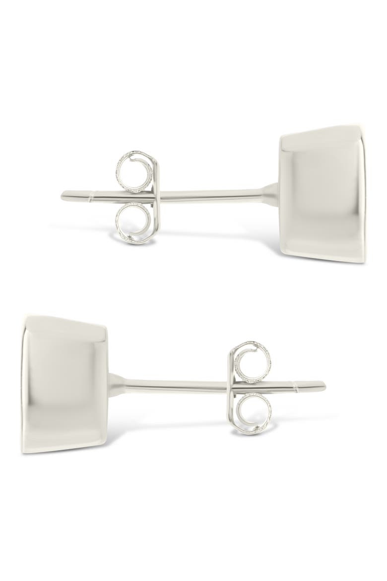 Asscher-Cut Cubic Zirconia Stud Earrings, Alternate, color, SILVER