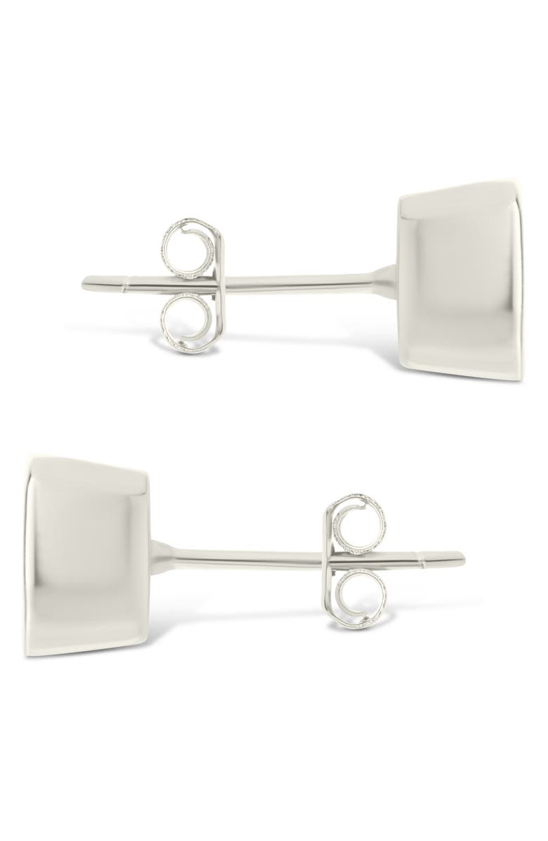 Sterling Forever Asscher-Cut Cubic Zirconia Stud Earrings, Alternate, color, Silver