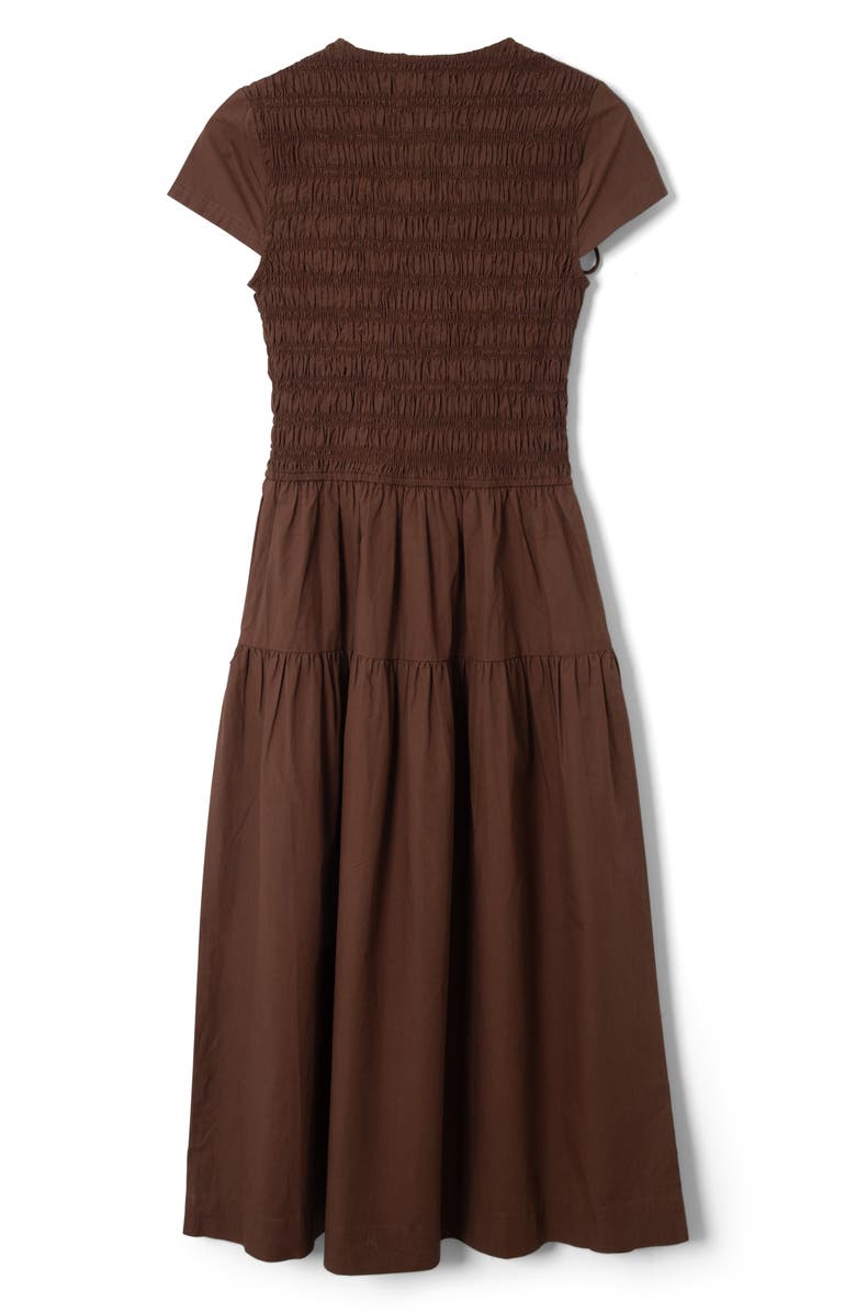 Damson Madder Ebba Cutout Detail Organic Cotton Dress, Alternate, color, Chocolate