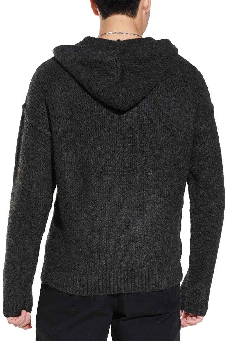 Brushed Knit Oversized Hoodie, Alternate, color, DARK CHARCOAL