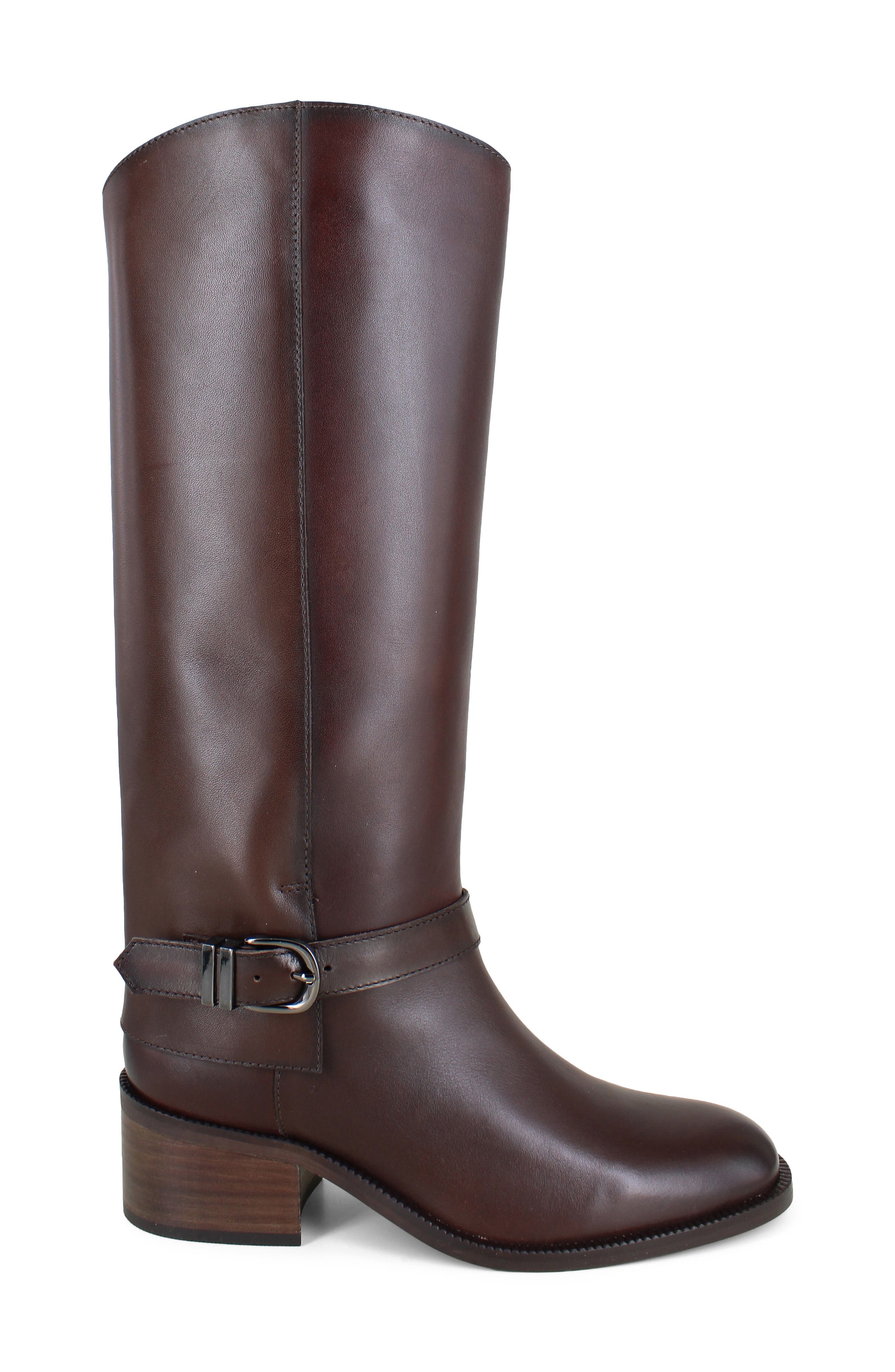 Simeon Knee High Riding Boot, Alternate, color, BROWN LEATHER