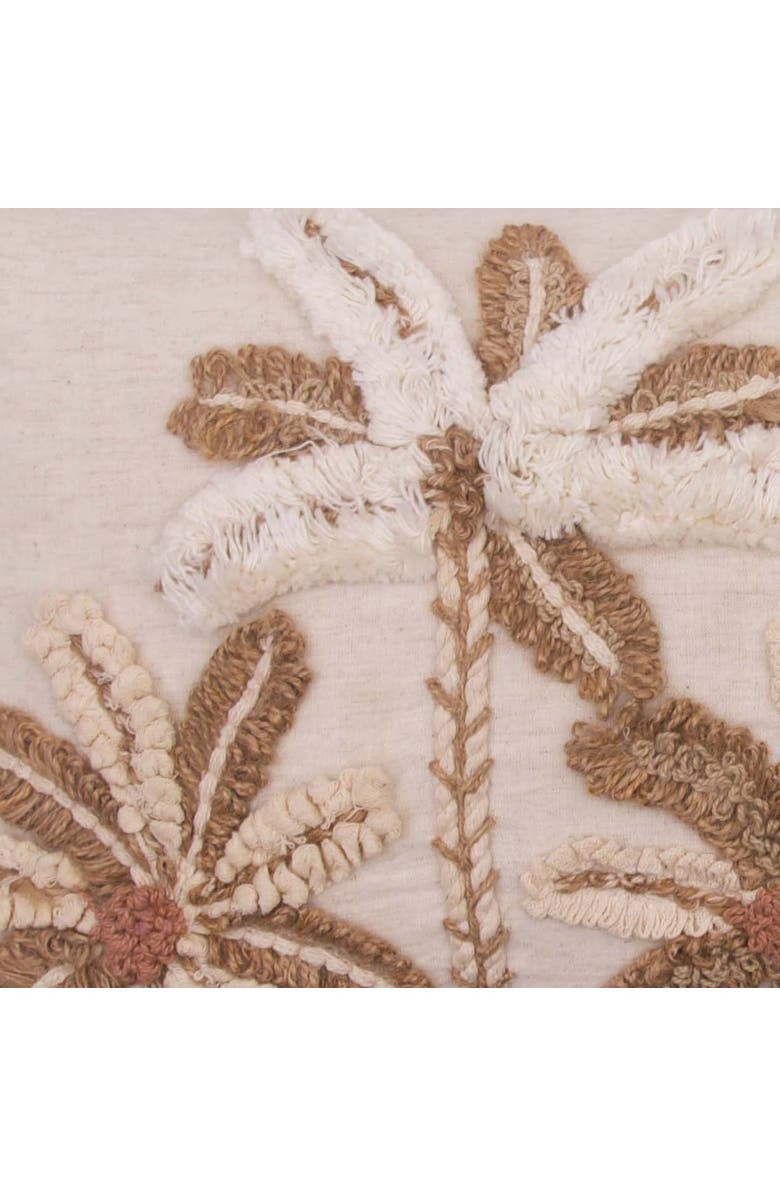 C&F Home Natural Palms Embellished Woven Throw Pillow, 14" x 22", Alternate, color, Brown