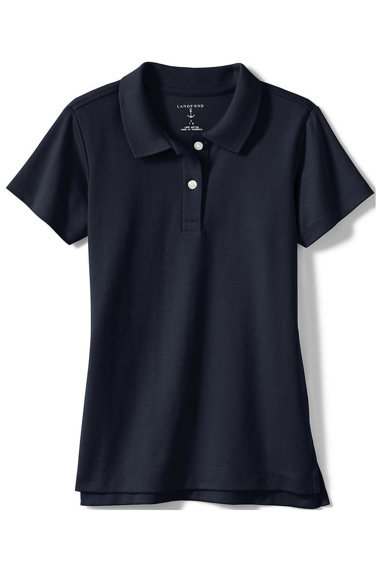 School Uniform Girls Short Sleeve Feminine Fit Interlock Polo Shirt, Alternate, color, Classic Navy