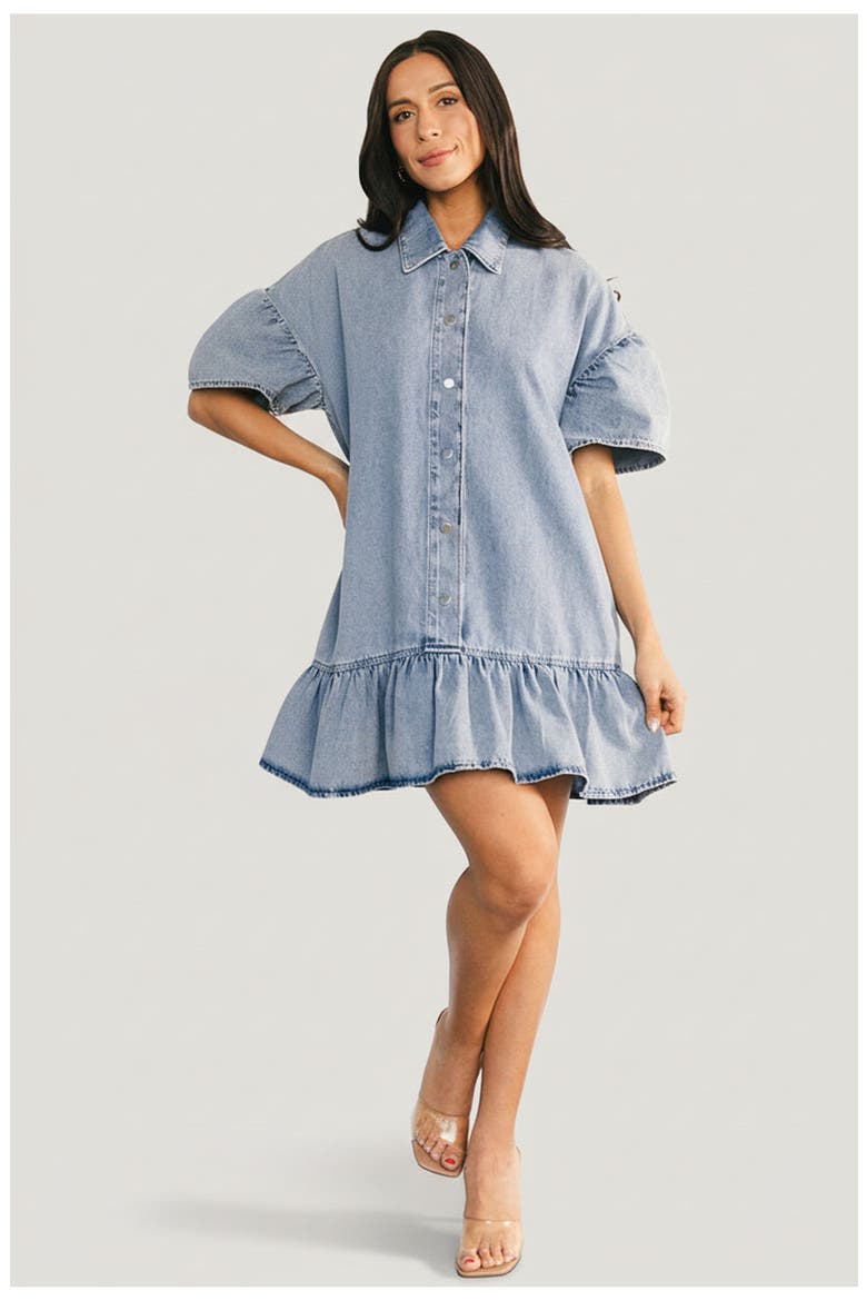 Laguna Short Dress, Main, color, Light Wash