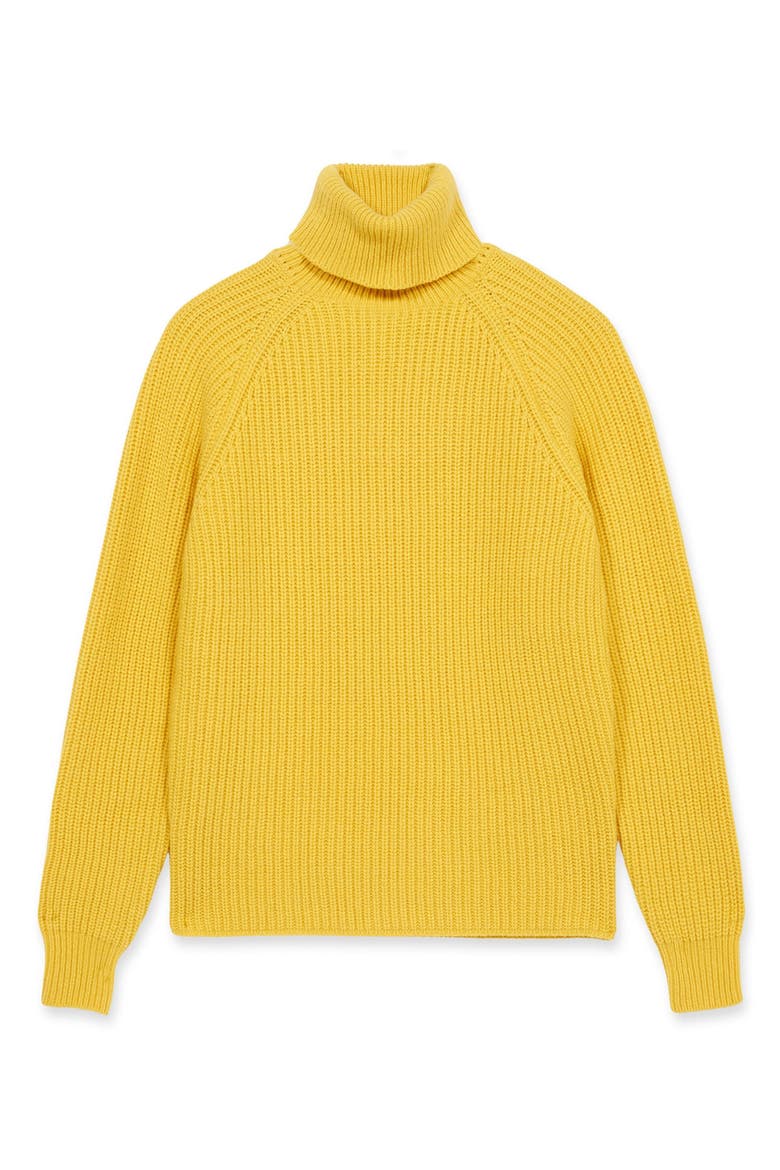 Oslo Merino Wool High Neck Sweater, Main, color, LEMON