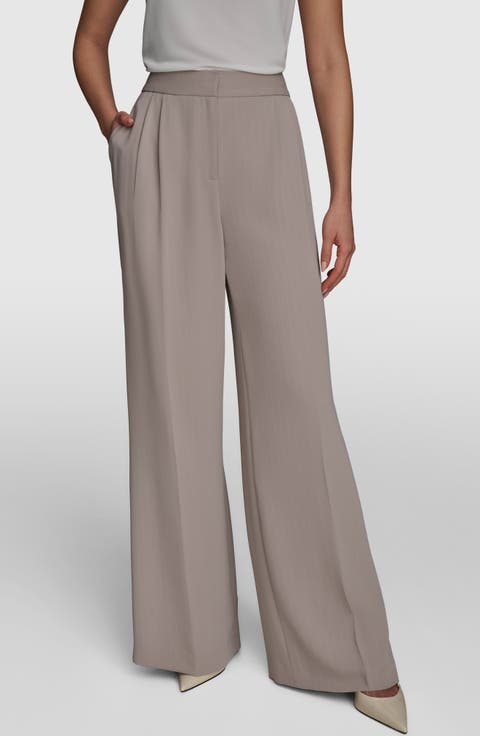 Pinstripe Wide Leg Pants