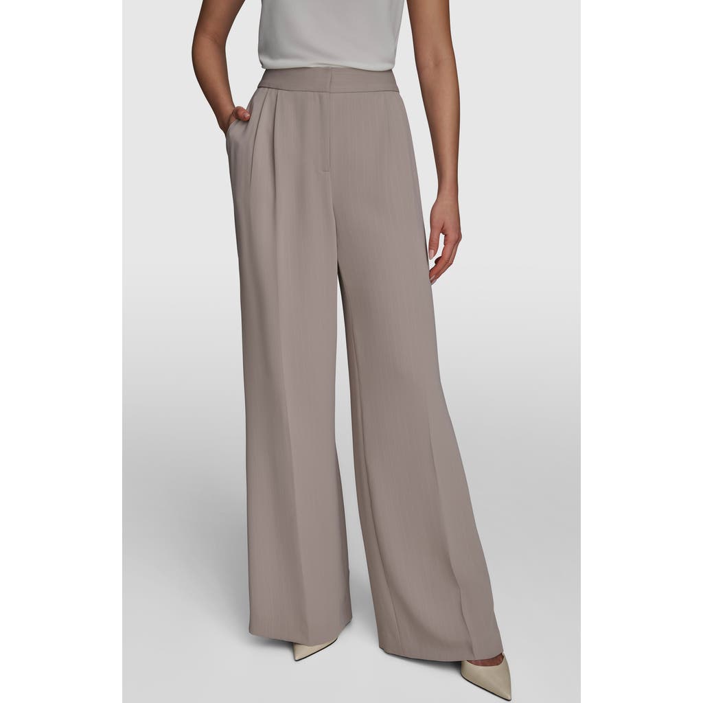 Shop Donna Karan New York Pinstripe Wide Leg Pants