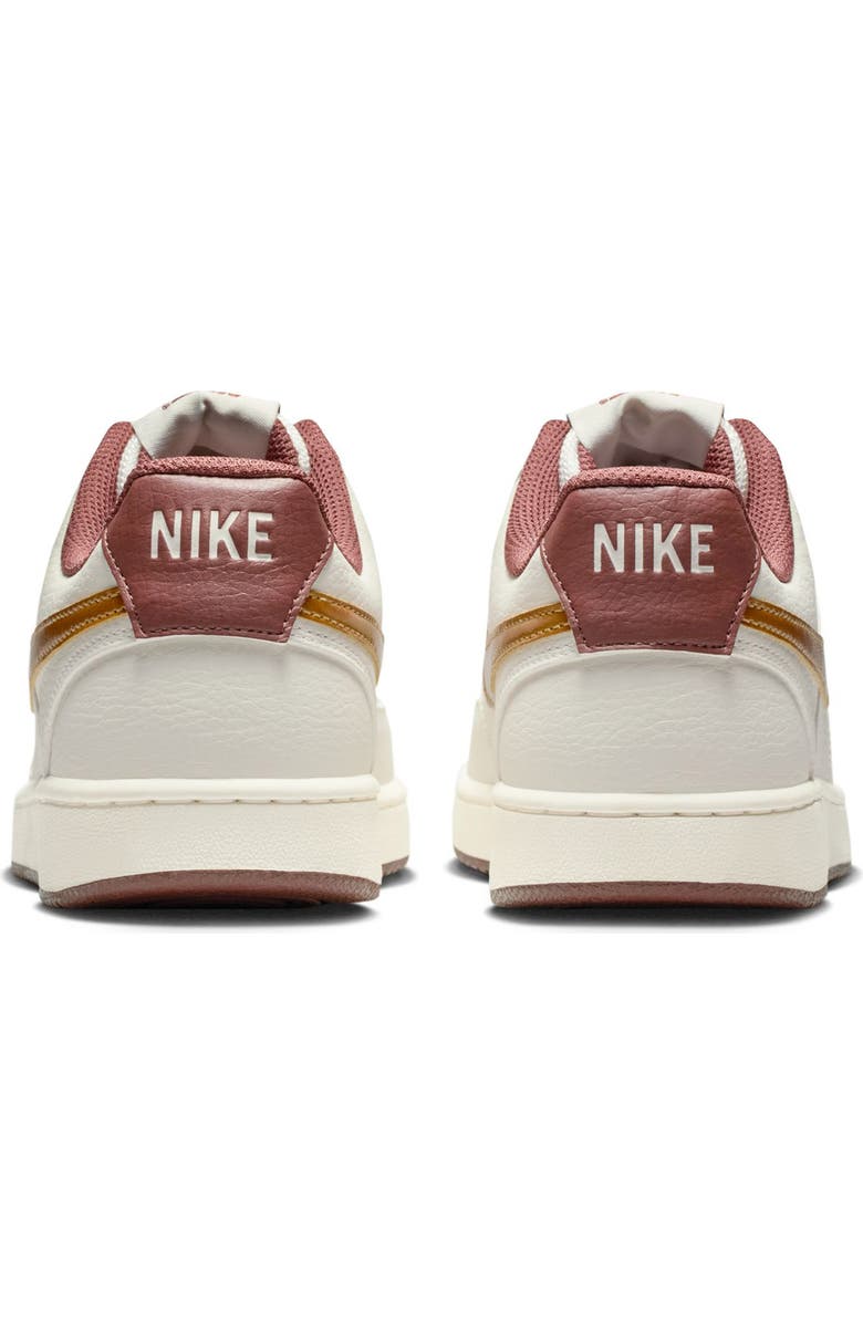 Nike Court Vision Low Sneaker, Alternate, color, Sail/ Metallic Gold-Red