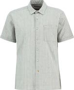 Barbour Nelson Stripe Short Sleeve Linen & Cotton Button-Up Shirt