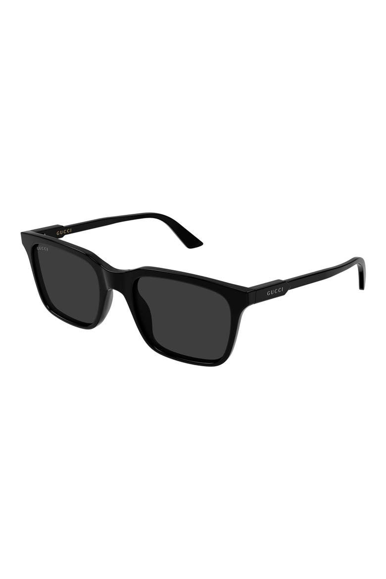53mm Rectangular Sunglasses, Alternate, color, BLACK