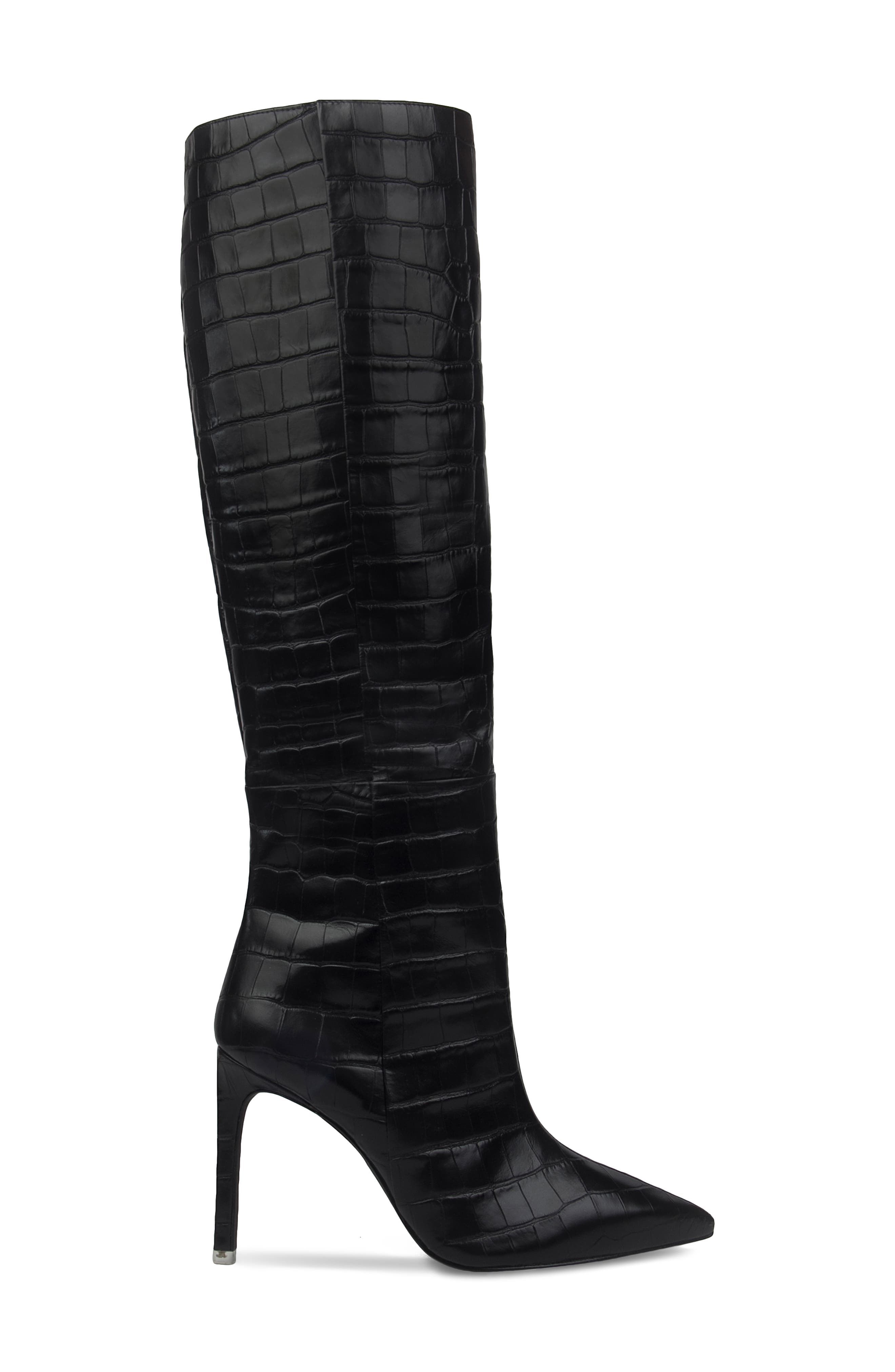 BLACK SUEDE STUDIO Taylor Croc Embossed Pointed Toe Boot, Alternate, color, 
