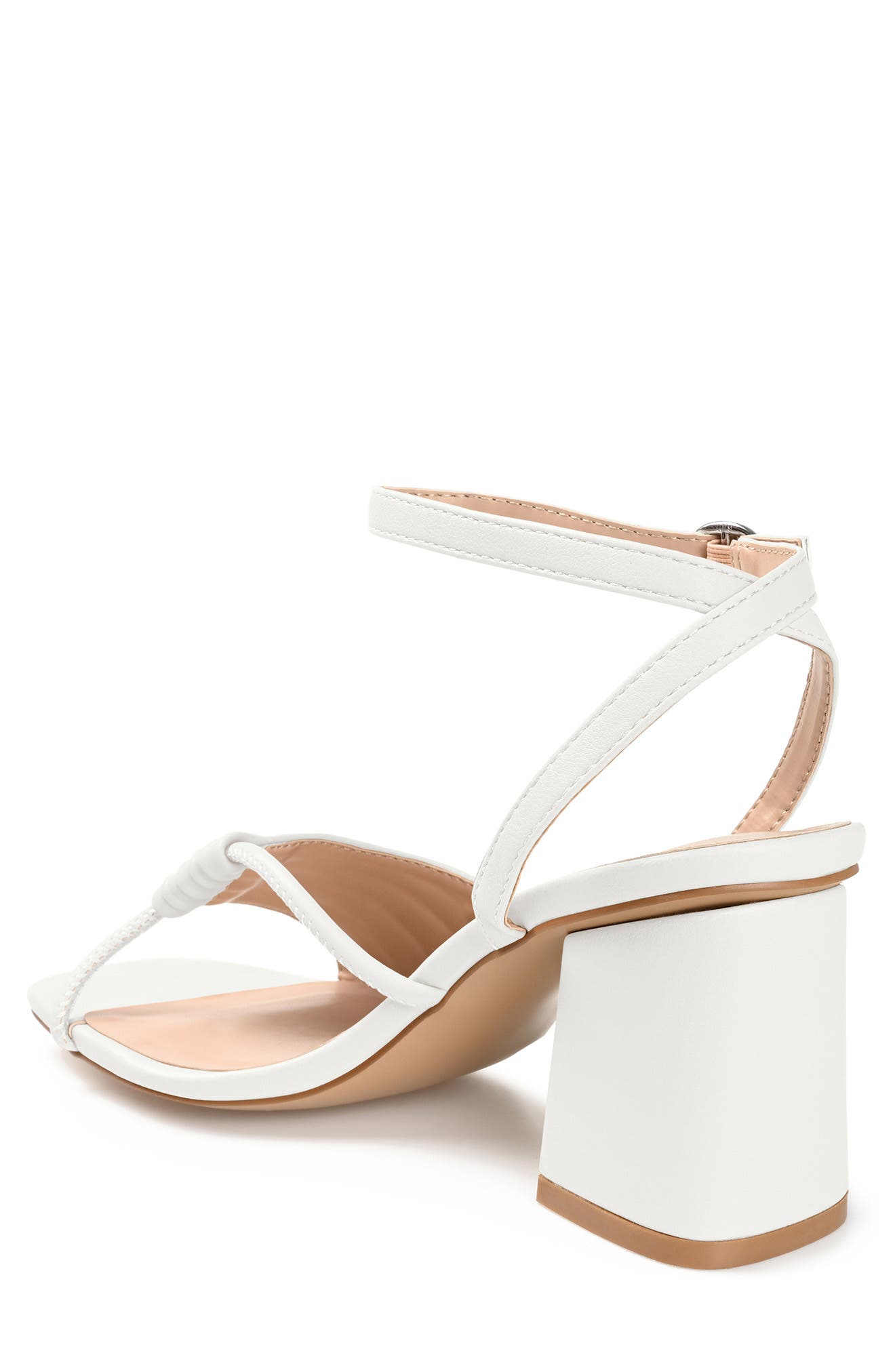 Journee Collection Shillo Pleated Sandal, Alternate, color, White