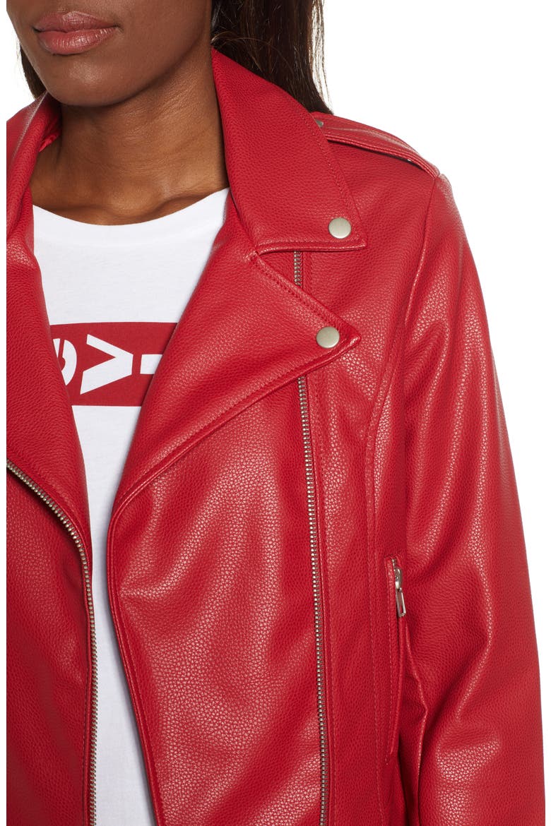 BB Dakota Beverly Thrills Faux Leather Jacket, Alternate, color, SCOOTER RED