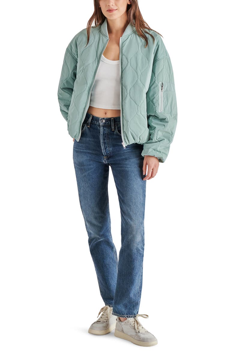 Steve Madden Vida Quilted Bomber Jacket, Alternate, color, 